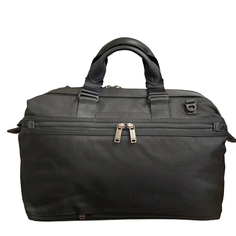 Tumi black alpha bravo soft duffle bag